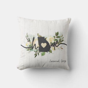 Georgia State Personalised Your Home City Rustic Cushion