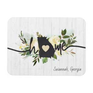 Georgia State Personalised Your Home City Rustic Magnet