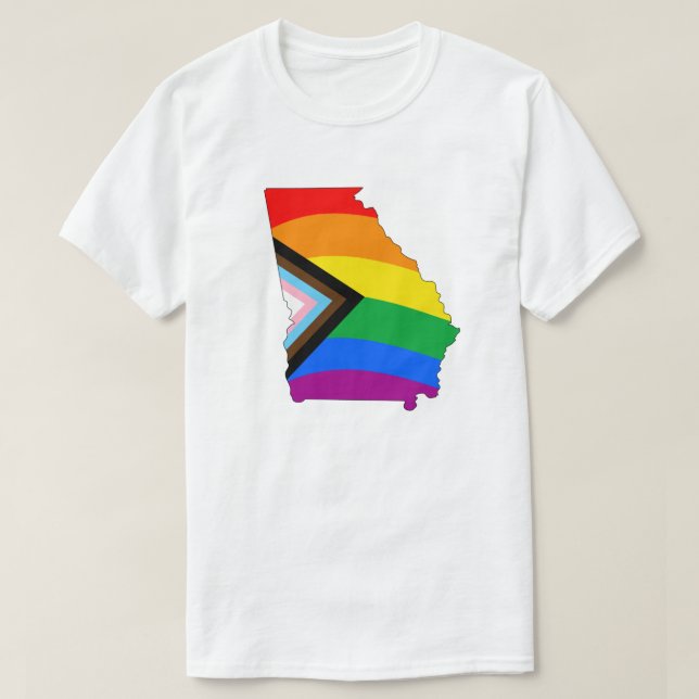 Georgia State Pride LGBTQ Progress Pride T-Shirt (Design Front)