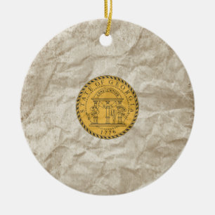 Georgia State Seal Ceramic Tree Decoration