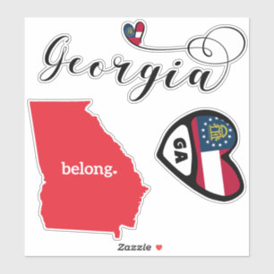 Georgia State, Sheet of Die Cut Stickers