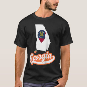 Georgia Stateoutline with flag Love GA Raglan T-Shirt