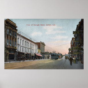 Georgia Street View with Street Car Poster
