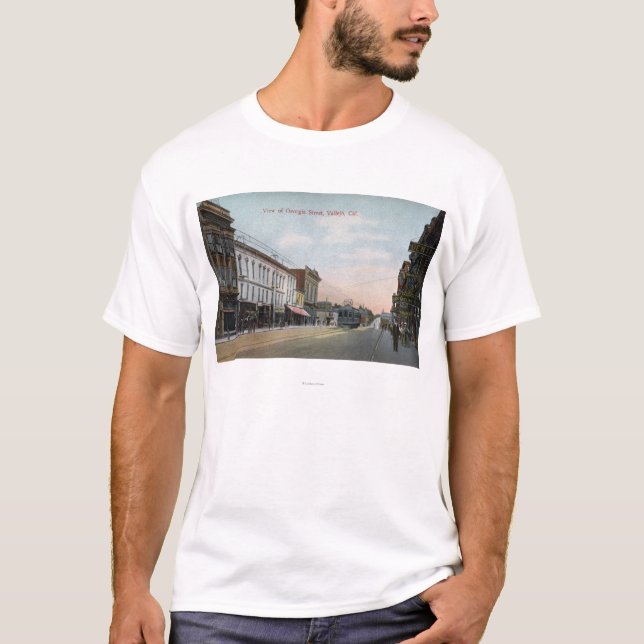 Georgia Street View with Street Car T-Shirt (Front)