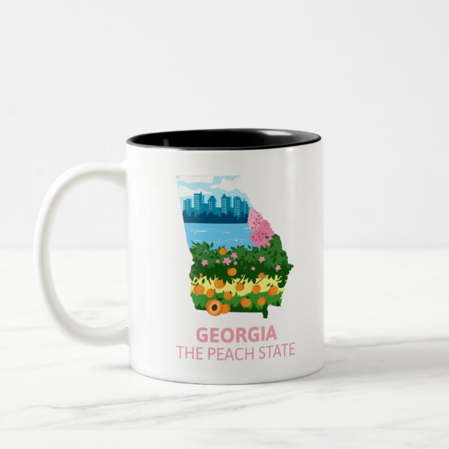 Georgia The Peach State Two-Tone Coffee Mug (Left)