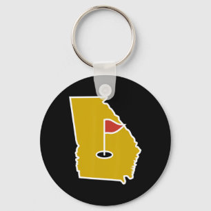 Georgia-themed Golf Tee - Funny Golf Lover State P Key Ring