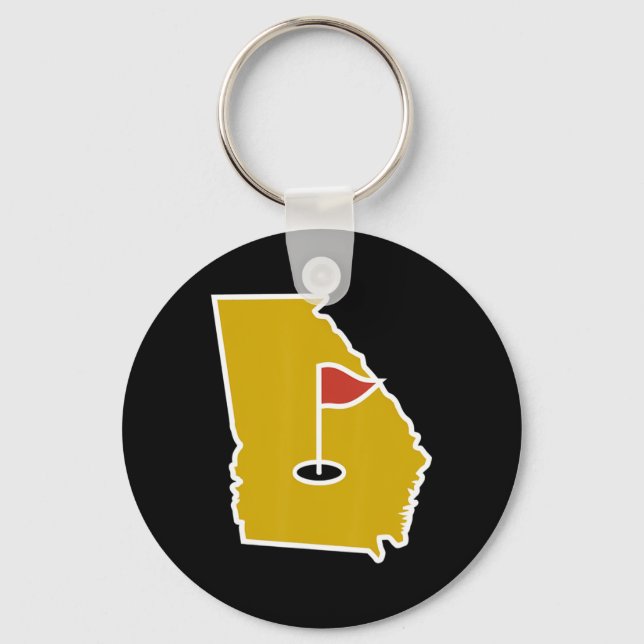 Georgia-themed Golf Tee - Funny Golf Lover State P Key Ring (Front)