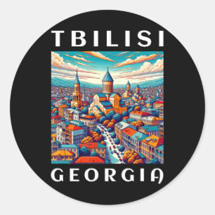 Georgia Trip And Tbilisi Classic Round Sticker