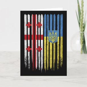 Georgia Ukraine Georgian Ukrainian Flag  Card