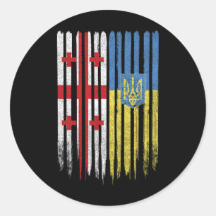 Georgia Ukraine Georgian Ukrainian Flag Classic Round Sticker