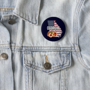 Georgia United States Retro State Map Vintage USA  6 Cm Round Badge