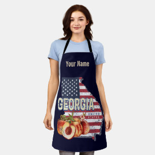 Georgia United States Retro State Map Vintage USA Apron