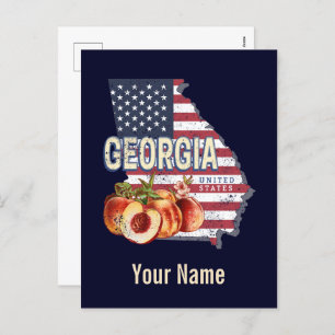 Georgia United States Retro State Map Vintage USA Holiday Postcard