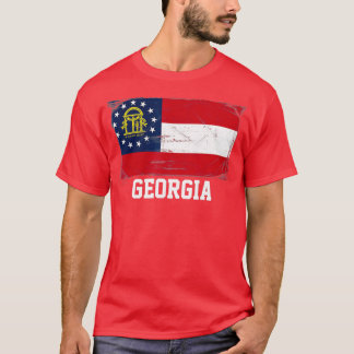 Georgia United States Vintage Distressed Flag  T-Shirt
