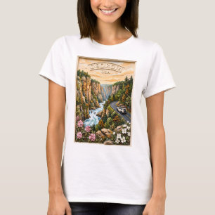 Georgia US Road Trip Vintage 3D Textured Landscape T-Shirt