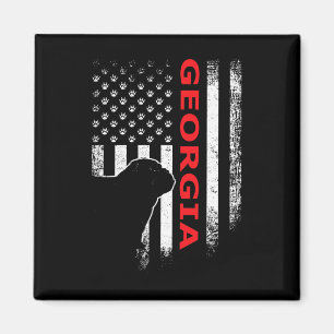 Georgia Usa Flag Patriotic. Ga Vintage Style Magnet