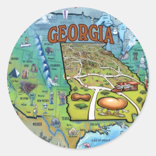 Georgia USA Map Classic Round Sticker
