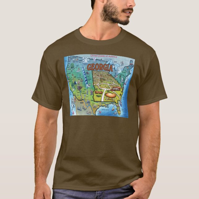 Georgia USA Map T-Shirt (Front)