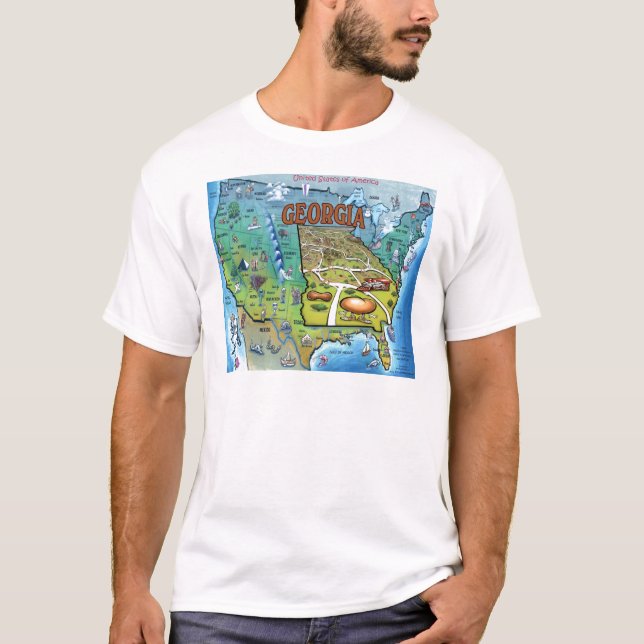 Georgia USA Map T-Shirt (Front)