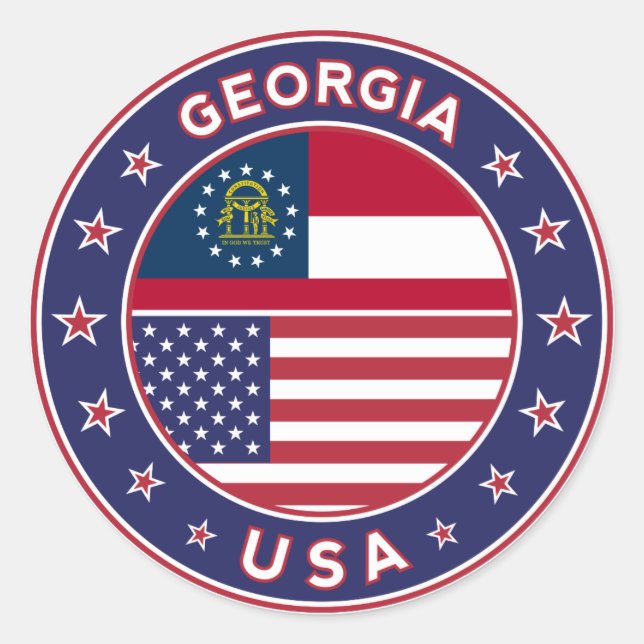 Georgia, USA States, Georgia sticker (Front)