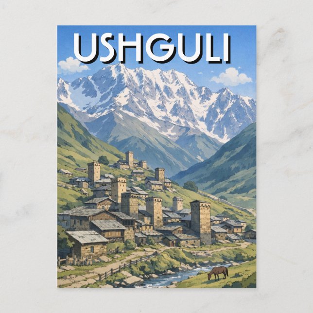 Georgia Ushguli Travel Postcard (Front)