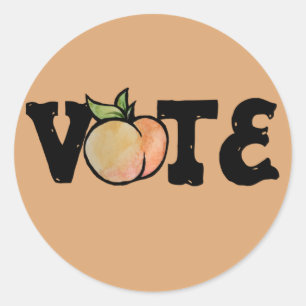 Georgia VOTE peach Classic Round Sticker