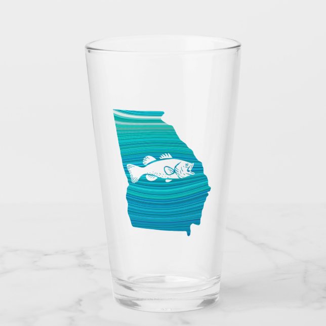 Georgia Wave Fishing Glass (Front)