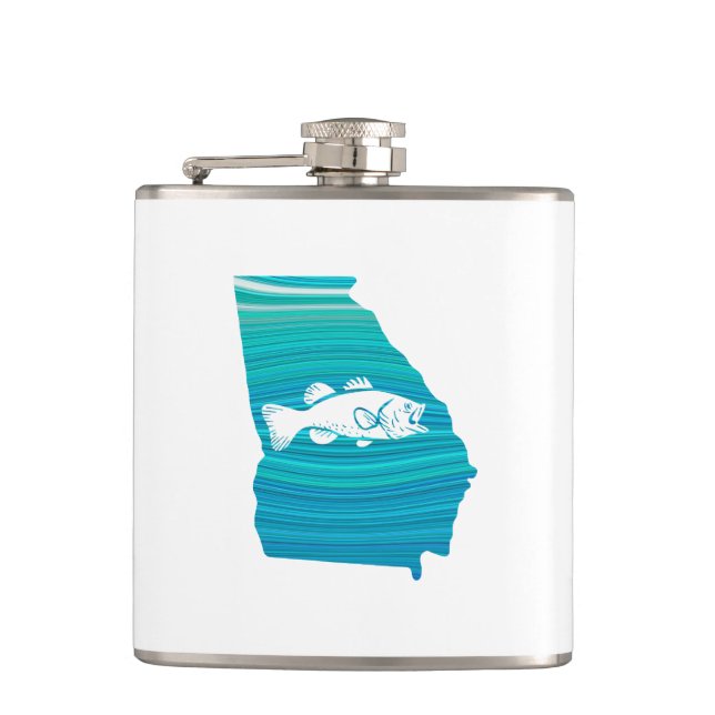 Georgia Wave Fishing Hip Flask (Front)