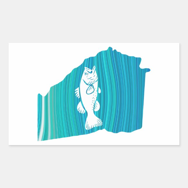 Georgia Wave Fishing Rectangular Sticker (Front)