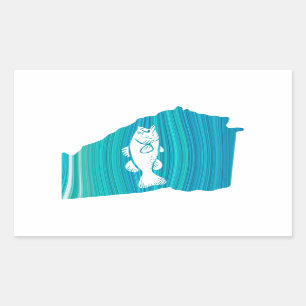 Georgia Wave Fishing Rectangular Sticker
