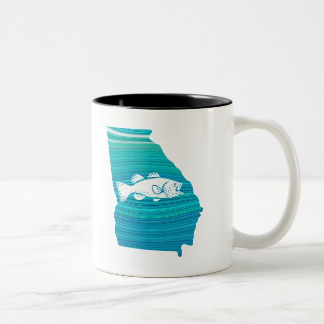 Georgia Wave Fishing Two-Tone Coffee Mug (Right)