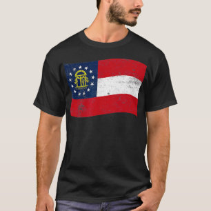 Georgia Waving State Flag GA Georgian T-Shirt
