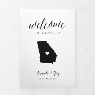 Georgia Wedding Welcome Letter & Itinerary Tri-Fold Programme