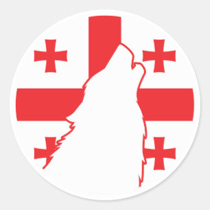 Georgia Wolf Georgian National Animal Flag Classic Round Sticker
