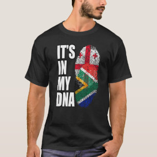 Georgian And South African Mix DNA Flag Heritage P T-Shirt