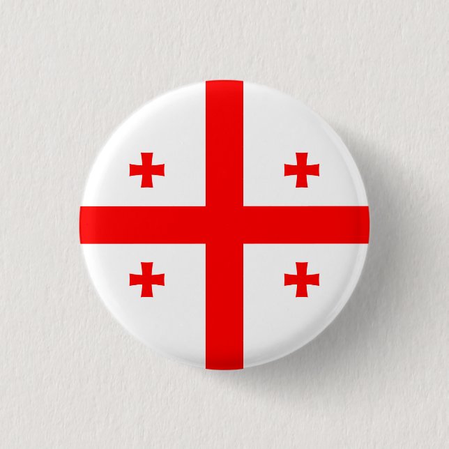 Georgian Flag, Flag of Georgia 3 Cm Round Badge (Front)