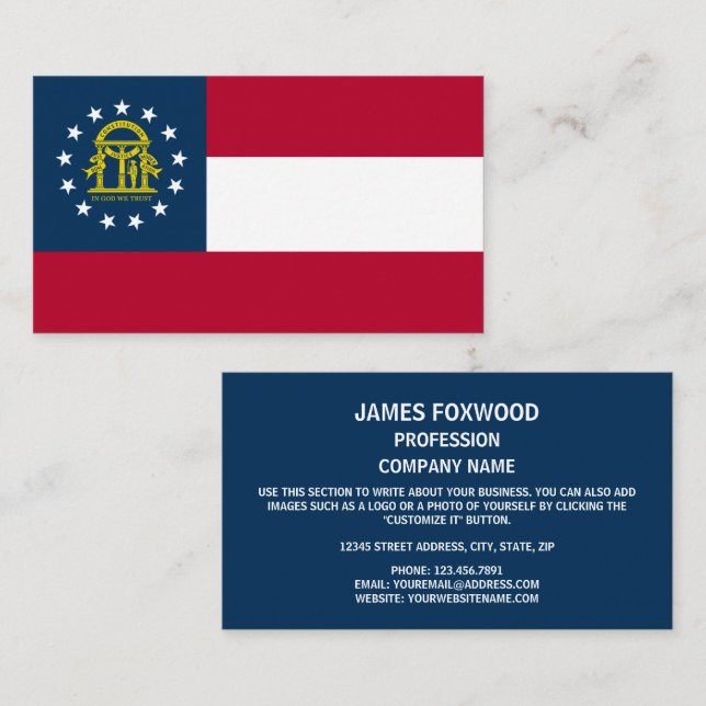 Georgian Flag, Flag of Georgia Business Card (Front/Back)