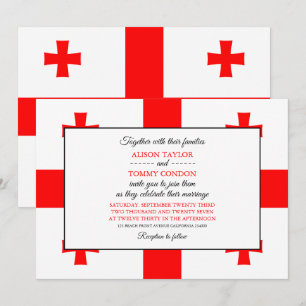 Georgian Flag, Flag of Georgia Wedding Invitation