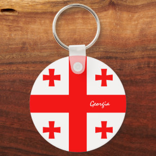Georgian Flag & Georgia holiday, patriots / sports Key Ring