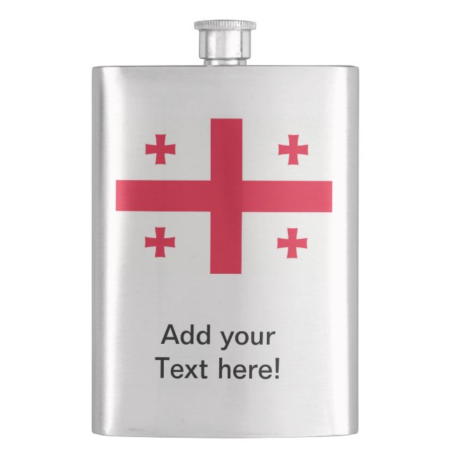Georgian Flag Hip Flask (Front)
