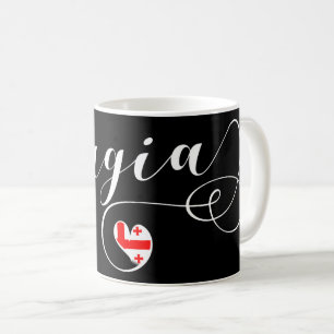 Georgian Flag in Heart, Georgia Coffee Mug