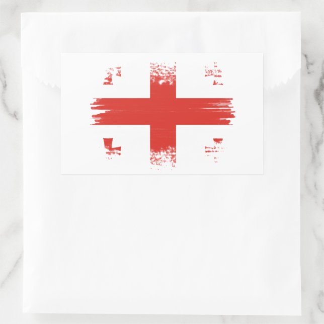 Georgian flag rectangular sticker (Bag)