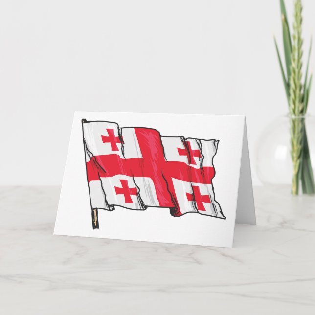 Georgian Flag Red and White Cross Card (Front)