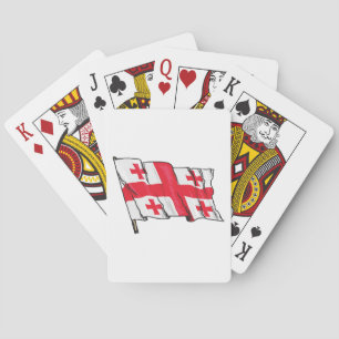 Georgian Flag Red and White Cross Playing Cards