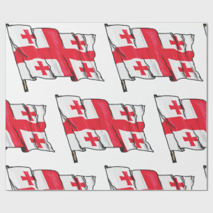 Georgian Flag Red and White Cross Wrapping Paper