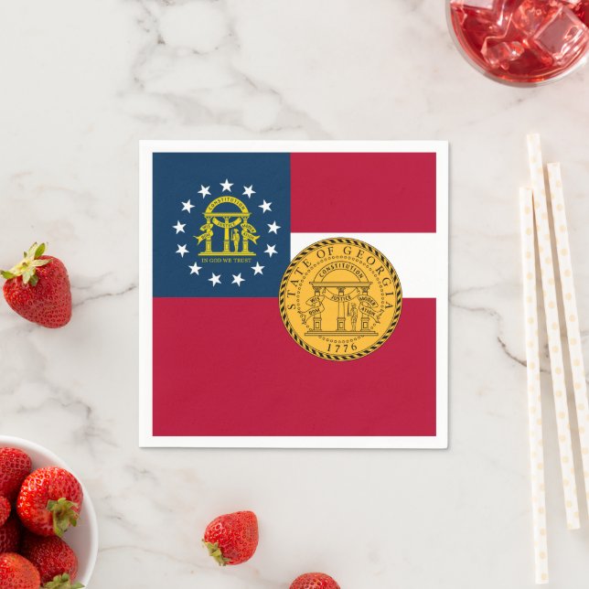 Georgian Flag & Seal, Flag of Georgia Napkin (Insitu)