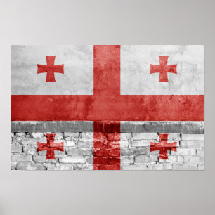 Georgian flag wall poster