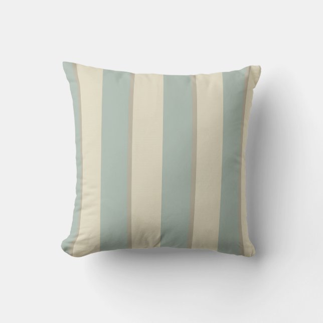 Georgian Stripe Eau de Nil Cushion (Front)