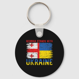 Georgian-ukrainian Flag Flag - Friendly Countries Key Ring
