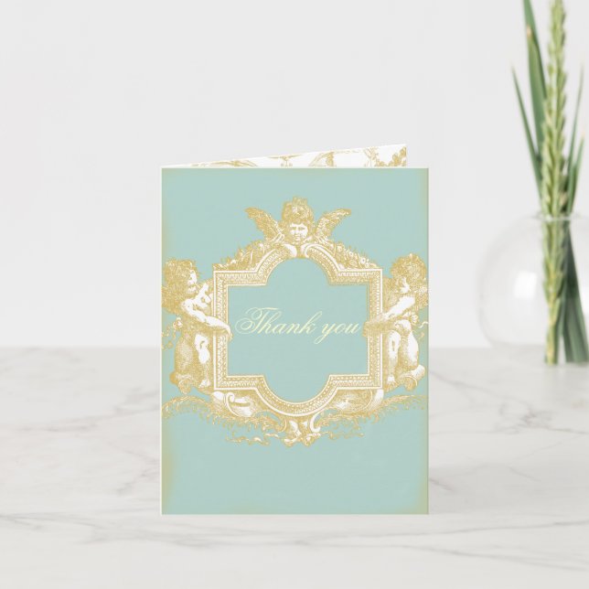 Georgiana (Marie Antoinette Blue) WeddingThank you Thank You Card (Front)